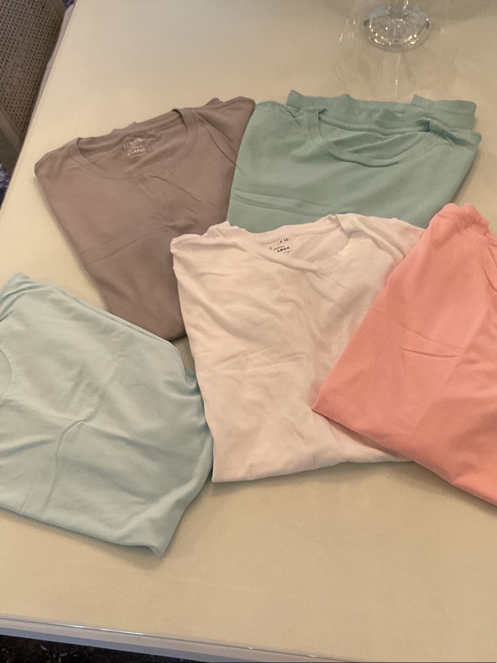 J CREW BUNDLE - White, Light PEACH grey and two shades of mint green